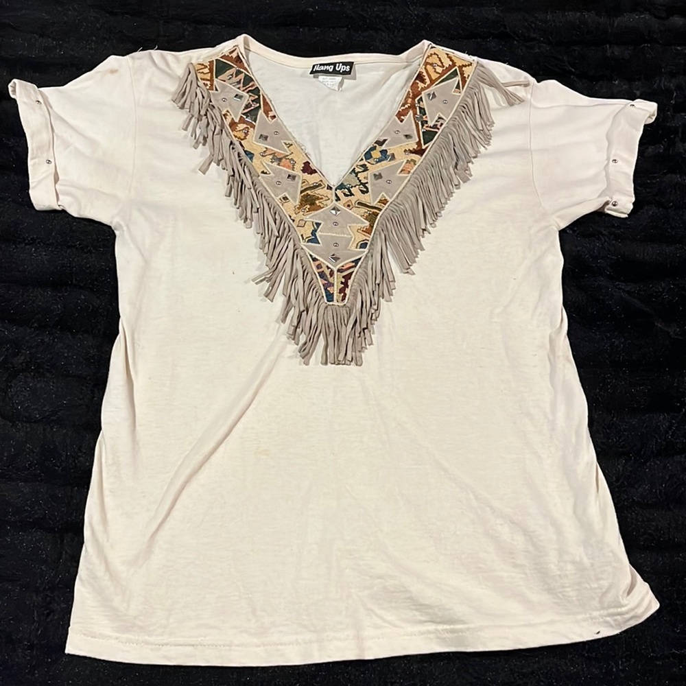 Vintage fringe T shirt size M